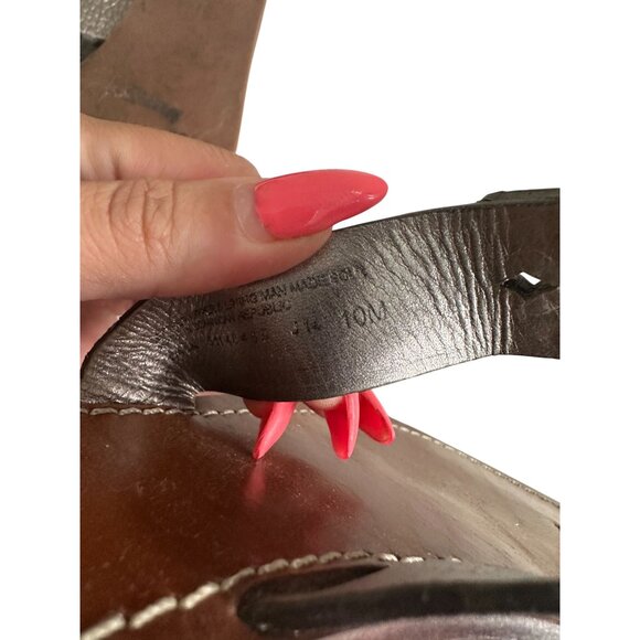 TORY BURCH Silver Pewter Leather Logo Sandals Size 10 - Picture 7 of 8